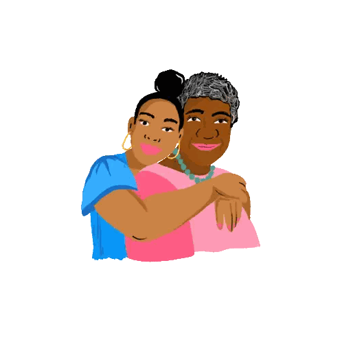 Two Women Hugging Care Is Essential