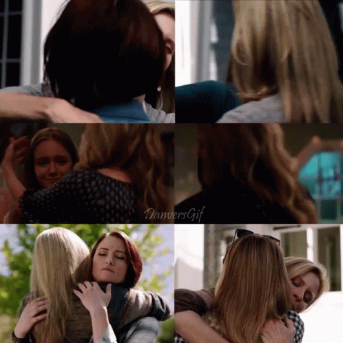 Two Women Hugging Collage Danvers GIF