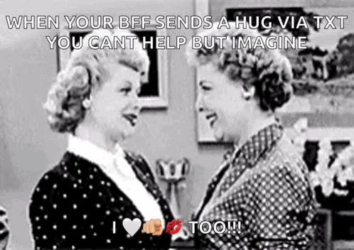 Two Women Hugging in Black and White