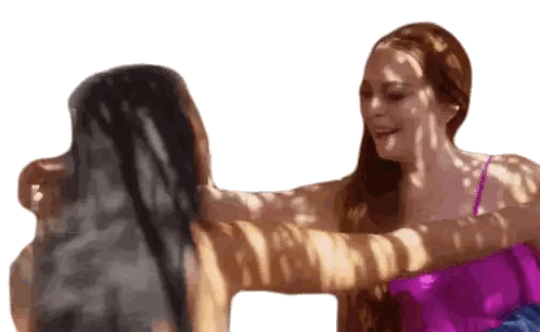 Two Women Hugging Shadows of Trees