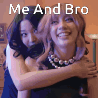 Two Women Hugging With Me and Bro