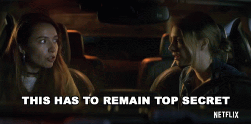 Two Women In A Car With The Words " This Has To Remain Top Secret " On The Bottom GIF