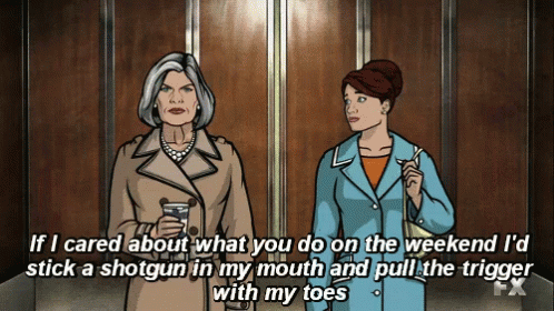 Two Women in Elevator One Holding Shotgun