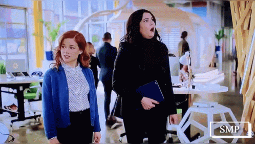 Two Women In Office With SMP GIF