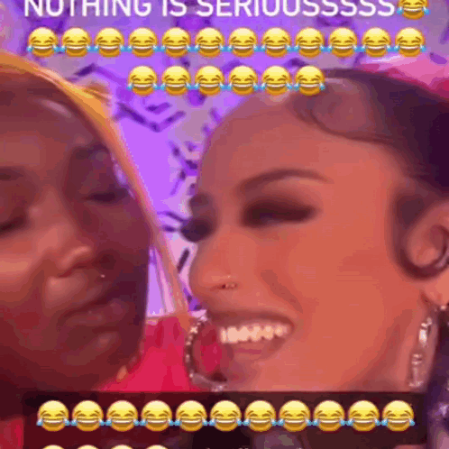 Two Women Laughing Looking At Each Other GIF