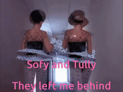 Two Women Mirror Sofy And Tully They Left Me Behind GIF