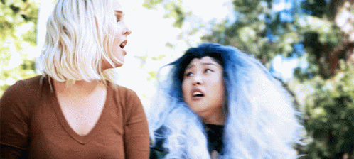 Two Women One Wearing a Wig