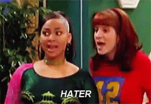 Two Women One Wearing Hater T-Shirt GIF