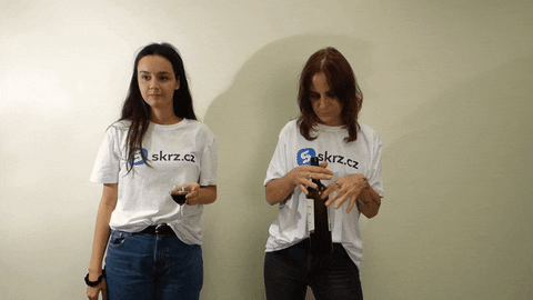 Two Women Prosecco For Girl's Night Out GIF