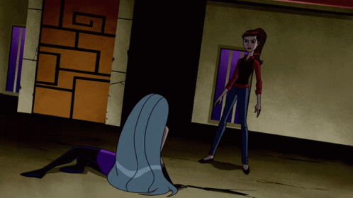 Two Women Standing In Front Of Building GIF