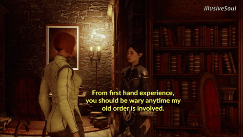 Two Women Talking at Bookshelf From First Hand Experience
