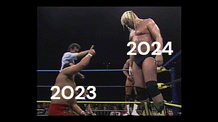 Wrestlers Fighting In Ring 2023 GIF
