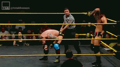 Two Wrestlers Are In A Ring With A Referee And The Hashtag Totaldivaseps GIF
