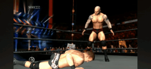 Two Wrestlers In A Wrestling Ring With A Sign That Says Divas In The Background GIF