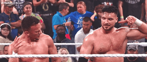 Two Wrestlers In Ring GIF