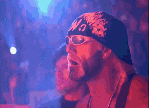 Two Wrestlers Standing In Ring GIF