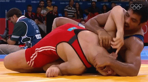 Two Wrestlers Wrestling at London Olympics