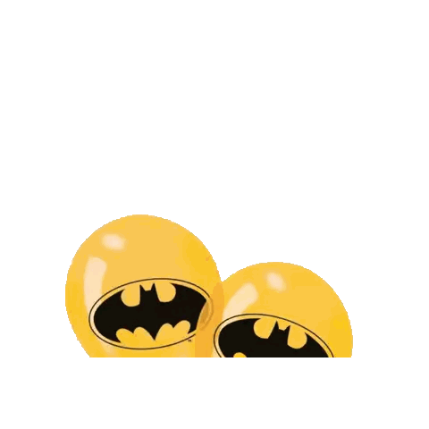 two yellow batman balloons with the words happy 18 birthday aidan written on them