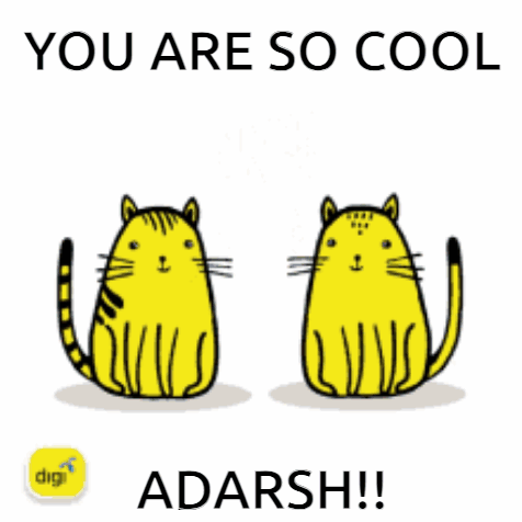 Two Yellow Cats Giving Each Other A High Five With The Words " You Are So Cool " GIF