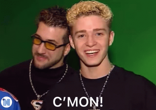 Two Young Men Are Posing For A Picture And One Of Them Says C ' Mon ! GIF