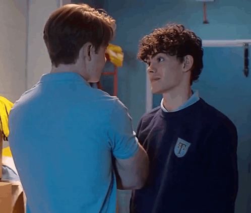 Two Young Men Talking