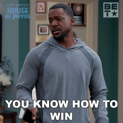 Tyler Perry 'S House Of Payne Shows A Man Holding A Cell Phone And Says " You Know How To Win " GIF