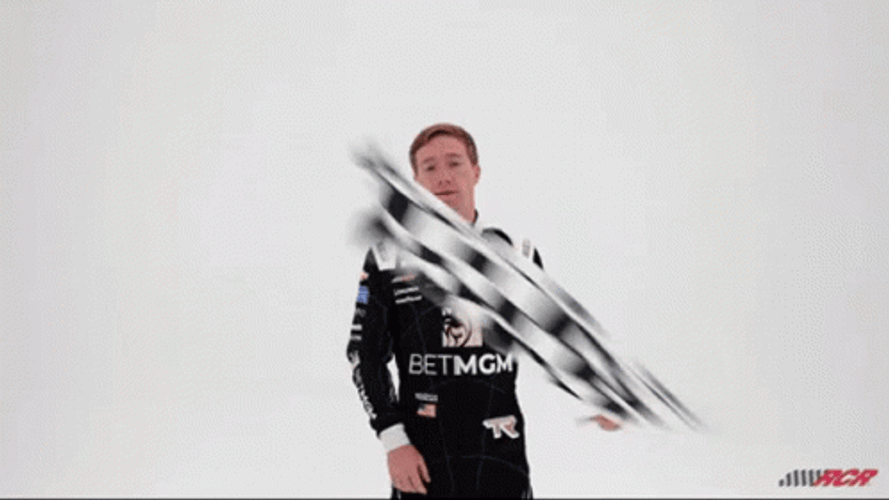 Tyler Reddick Waving Big Flag GIF