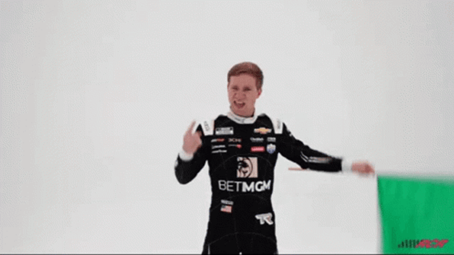 Tyler Reddick Waving Green Flag GIF