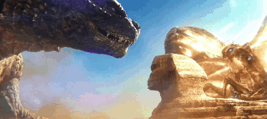 Tyrannosaurus Golden Mothra GIF