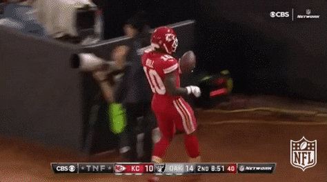 Tyreek Hill Calling On Rugby Ball GIF