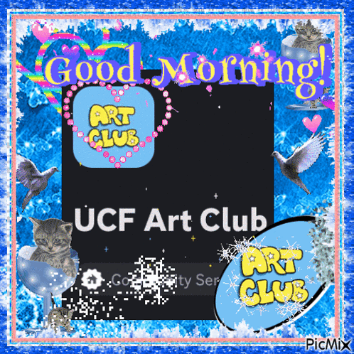 UCF Art Club on Blue and Pink Background