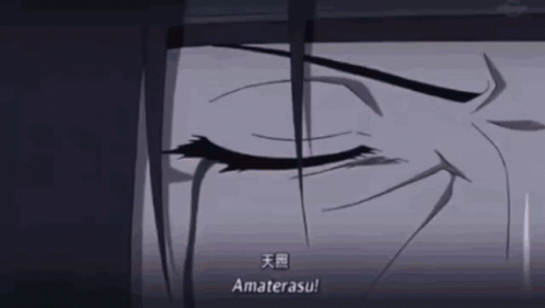 Uchiha Clan Casting Amaterasu Using Sharingan Eyes GIF