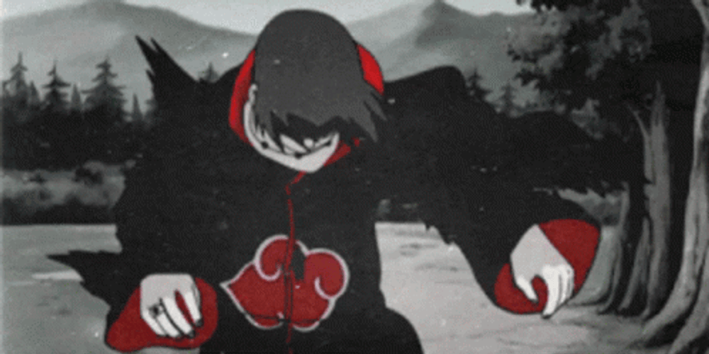 Uchiha Itachi Raven Crow Rip Genjutsu Illusion GIF