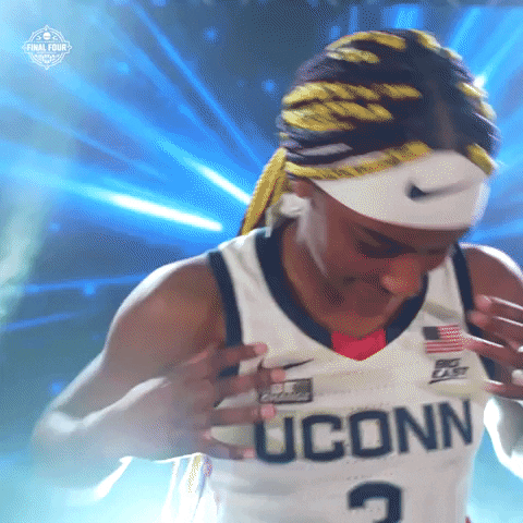 Uconn Aaliyah Edwards Flexing Jersey GIF
