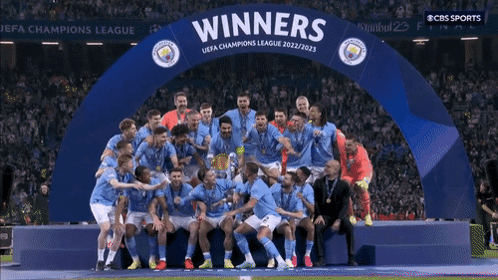 UEFA Champions League Winners Celebrating