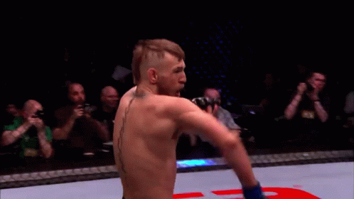UFC Fighter Celebrating in Cage
