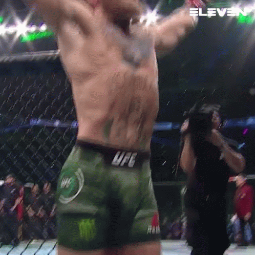 UFC Fighter Standing with Arms Up