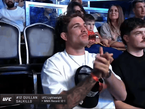 Ufc Lightweight # 12 Quillan Is Applauding In The Stands GIF