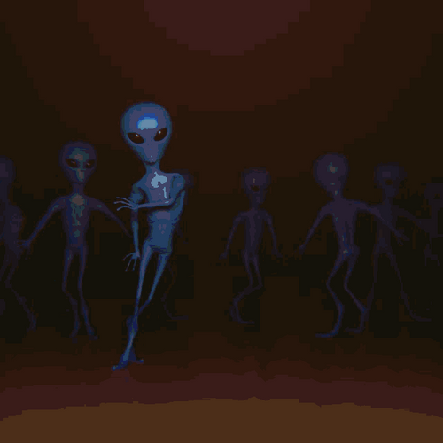 Ufo Alien Dancing On The Dark GIF