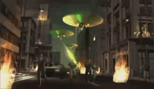 Ufo Chaotic Alien Invasion Animation GIF
