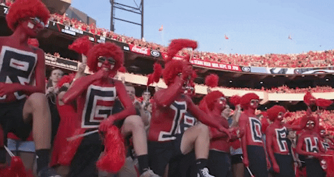 Uga Fans With Letters On Their Bodies GIF