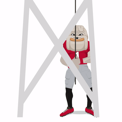 Uga Mascot Hairy Dawg Ringing Bell Animated GIF