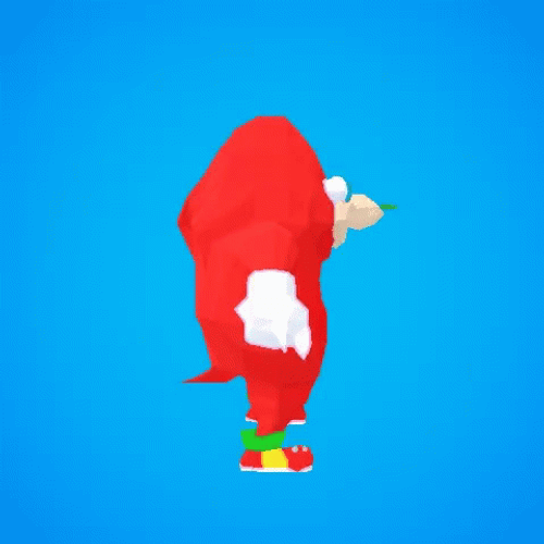 Ugandan Knuckles Chubby Spinning Animated Vector Art GIF