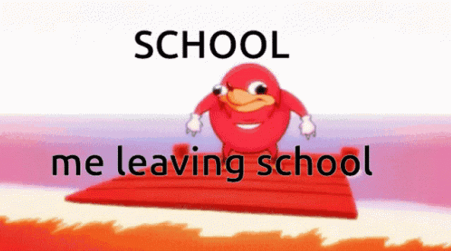 Ugandan Knuckles Leaving School Running Away Meme GIF