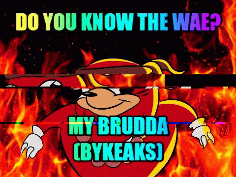 Ugandan Knuckles On Fire Glitch Meme GIF