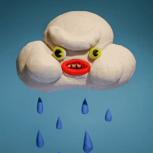 Ugly Cloud Dropping Rain GIF