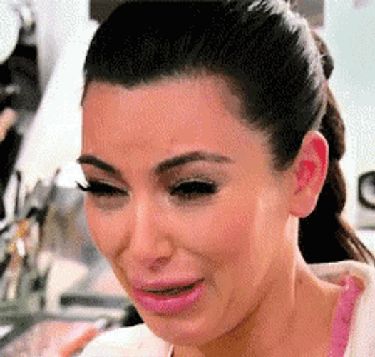 Ugly Cry Kim Kardashian In Pink Sad GIF