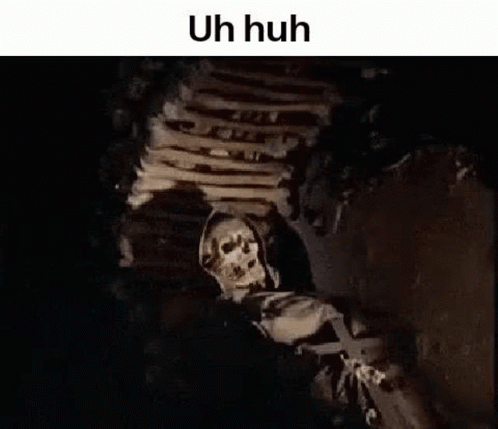 Uh Huh Hooded Skeleton GIF