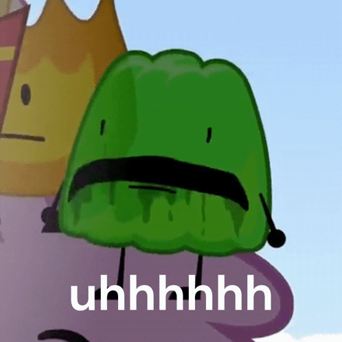Uhh Scared Green Gelatin GIF