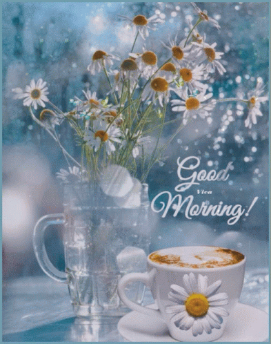 New Good Morning Flower In A Glass GIF